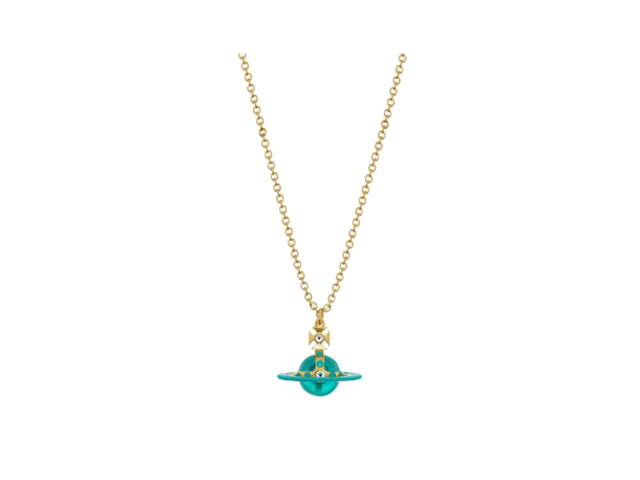 Vivienne Westwood Vivienne Westwood Petite Original Orb Pendant Gold-Green Transparent Light Mint Enamel-Light - view 2