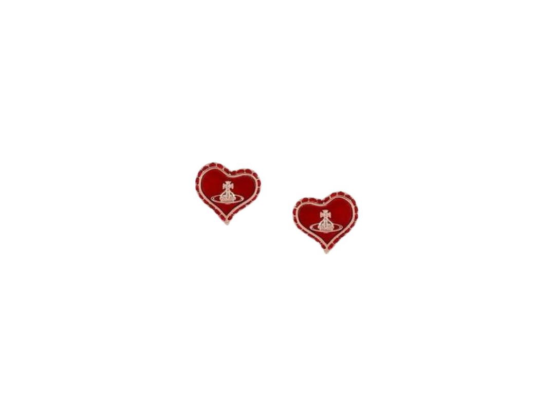 Vivienne Westwood Vivienne Westwood Petra Earrings Rose Gold-Flame Red