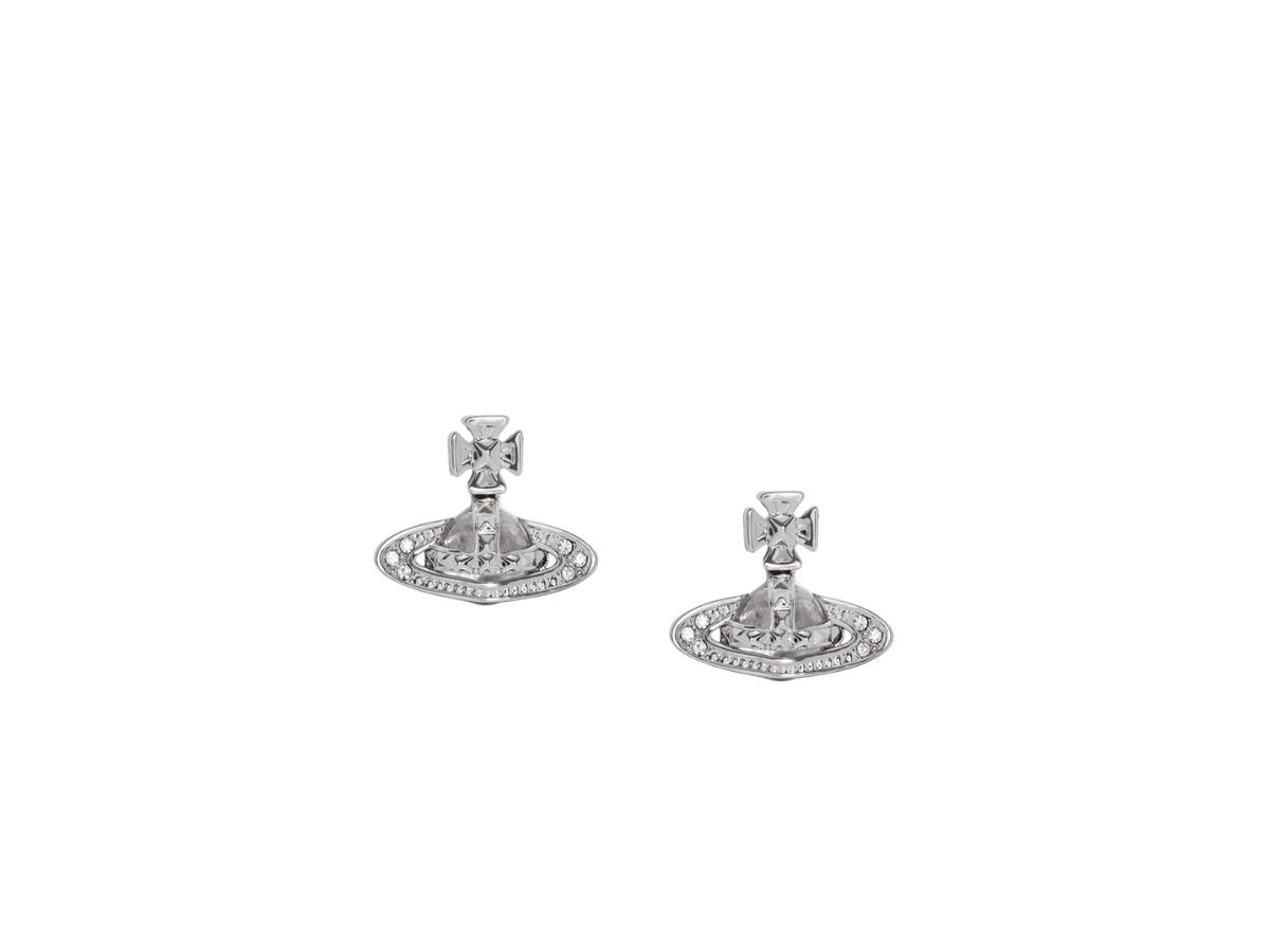 Vivienne Westwood Vivienne Westwood Pina Bas Relief Earrings In Brass Rhodium Crystal Silver