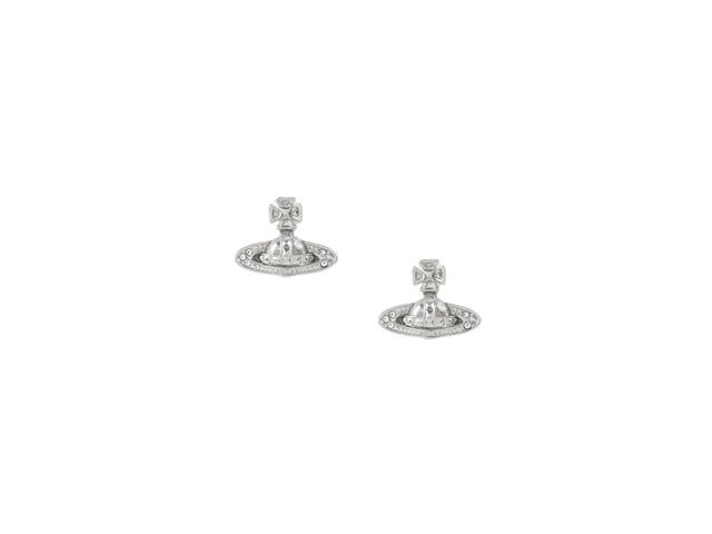 Vivienne Westwood Vivienne Westwood Pina Bas Relief Earrings In Brass Rhodium Crystal Silver - view 1