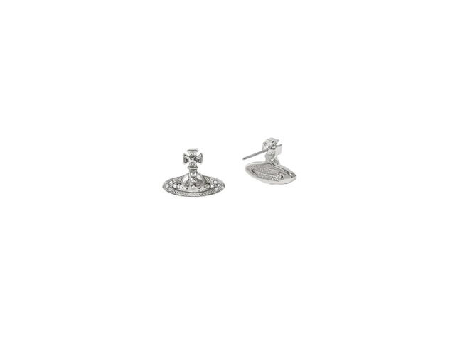 Vivienne Westwood Vivienne Westwood Pina Bas Relief Earrings In Brass Rhodium Crystal Silver - view 2