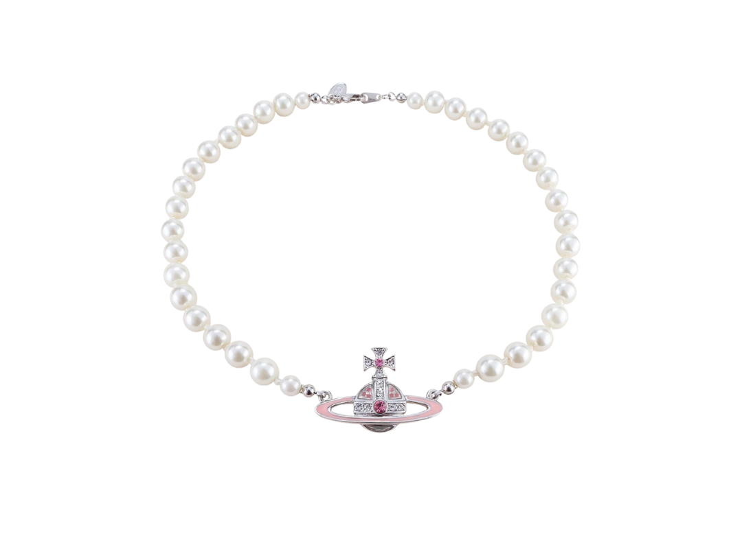 Vivienne Westwood Vivienne Westwood Pink Saturn Pearl Necklace