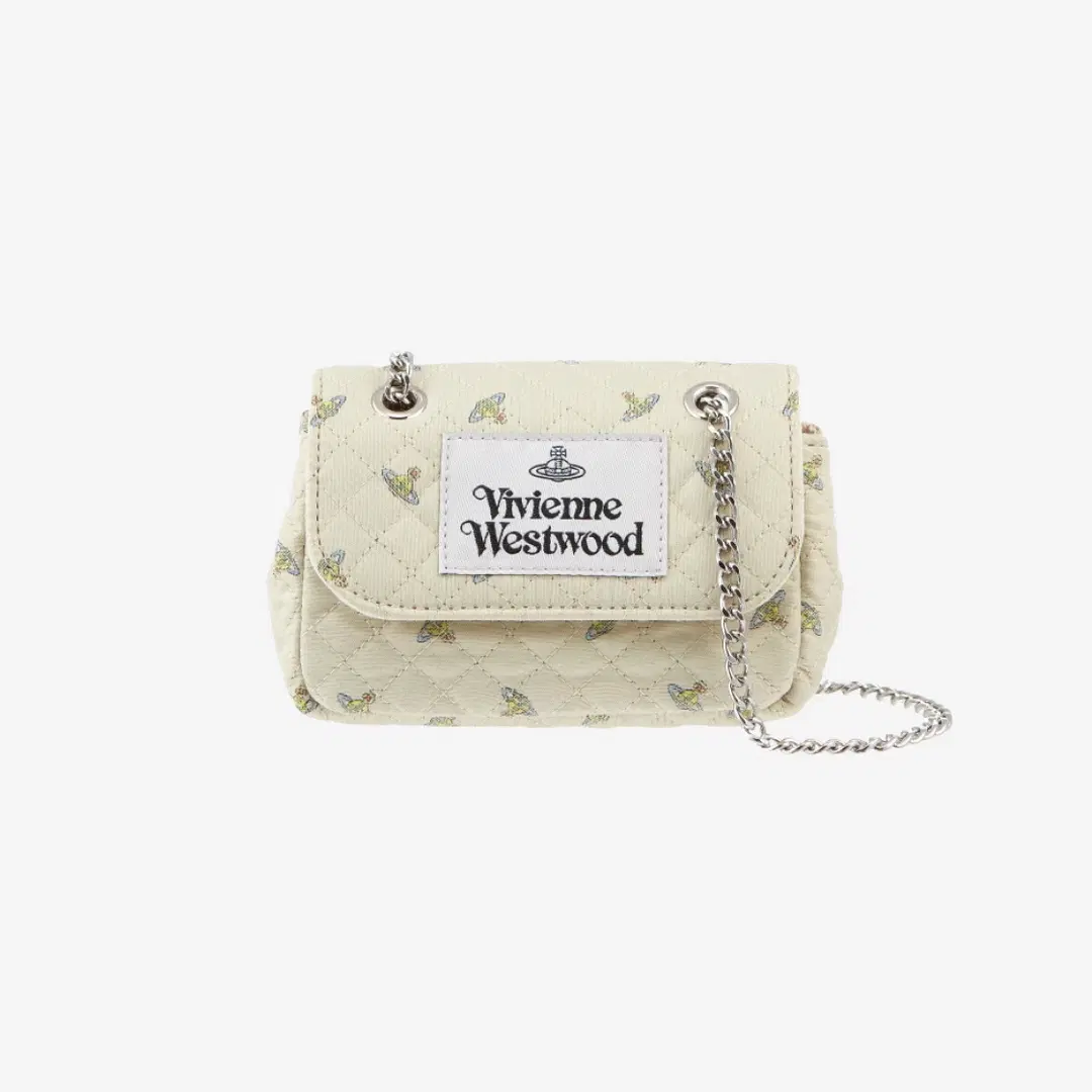 Vivienne Westwood Vivienne Westwood Quilt Baby ORB Small Purse With Chain Beige