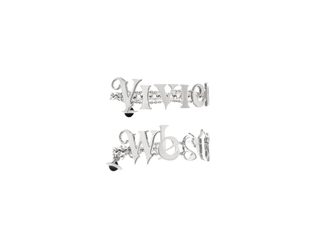 Vivienne Westwood Vivienne Westwood Raimunda Twin Bracelet Platinum-Black Enamel