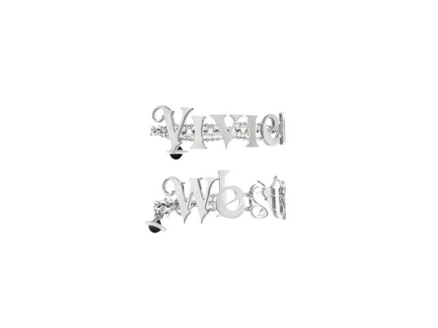 Vivienne Westwood Vivienne Westwood Raimunda Twin Bracelet Platinum-Black Enamel - view 1