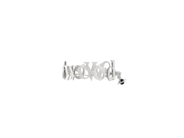 Vivienne Westwood Vivienne Westwood Raimunda Twin Bracelet Platinum-Black Enamel - view 4
