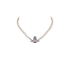 Buy Vivienne Westwood Roxanne Pearl Necklace In Orb Shape Brass-Crystal Star Detailing With Silver-tone Plating at Sasom – Authentic and Ready to Ship