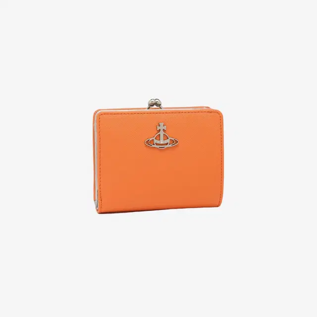 Vivienne Westwood Vivienne Westwood Saffiano Leather Wallet with Frame Pocket Orange - view 2