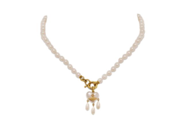 Vivienne Westwood Vivienne Westwood Sheryl Pearl Necklace Gold-Creamrose Pearl - view 1