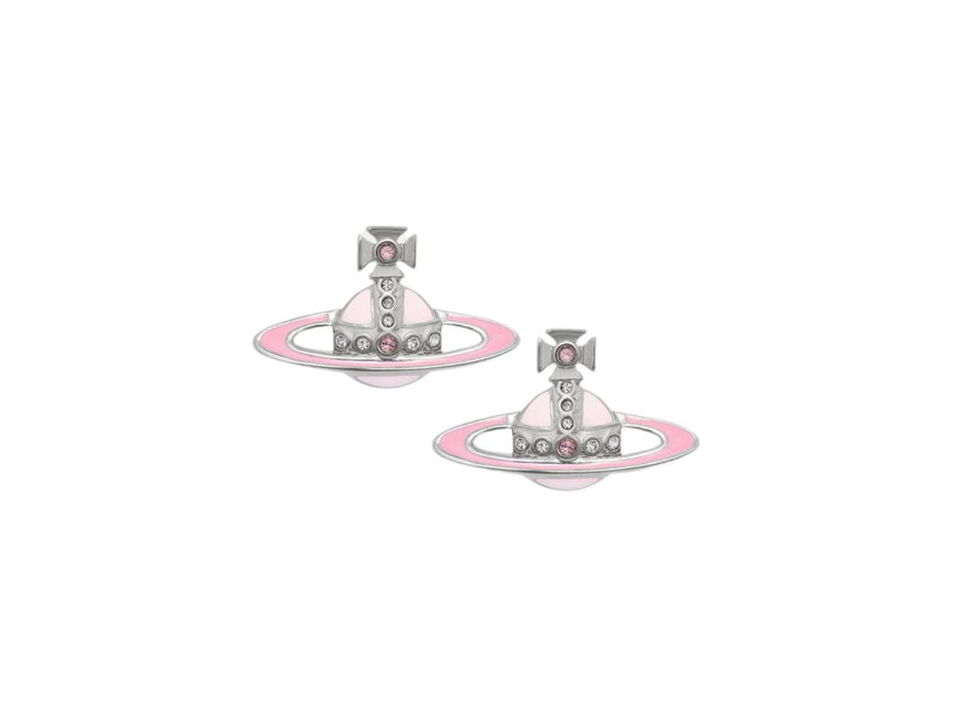 Vivienne Westwood Vivienne Westwood Small Neo Bas Relief Earrings Platinum-Vintage Rose-White Crystal