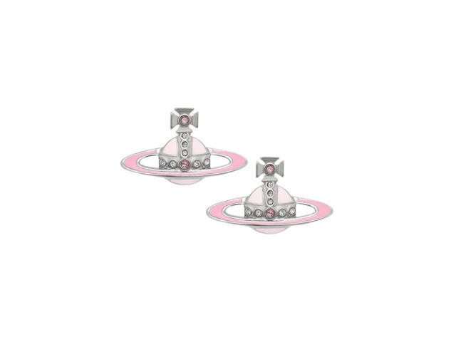 Vivienne Westwood Vivienne Westwood Small Neo Bas Relief Earrings Platinum-Vintage Rose-White Crystal - view 1