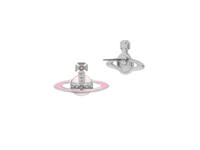 Vivienne Westwood Vivienne Westwood Small Neo Bas Relief Earrings Platinum-Vintage Rose-White Crystal - view 2