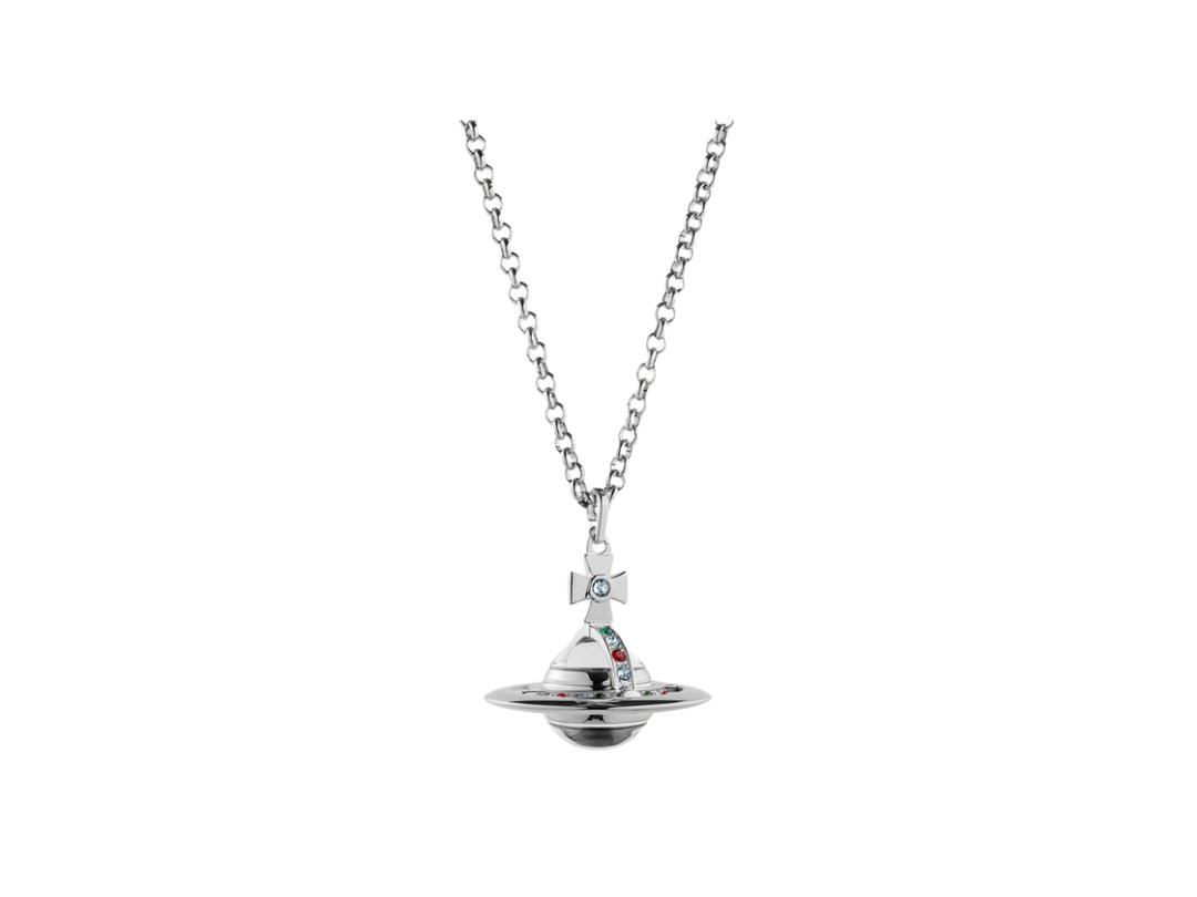 Vivienne Westwood Vivienne Westwood Small Orb Watch Pendant Necklace In Swarovski Crystals With Silver-Tone Hardware