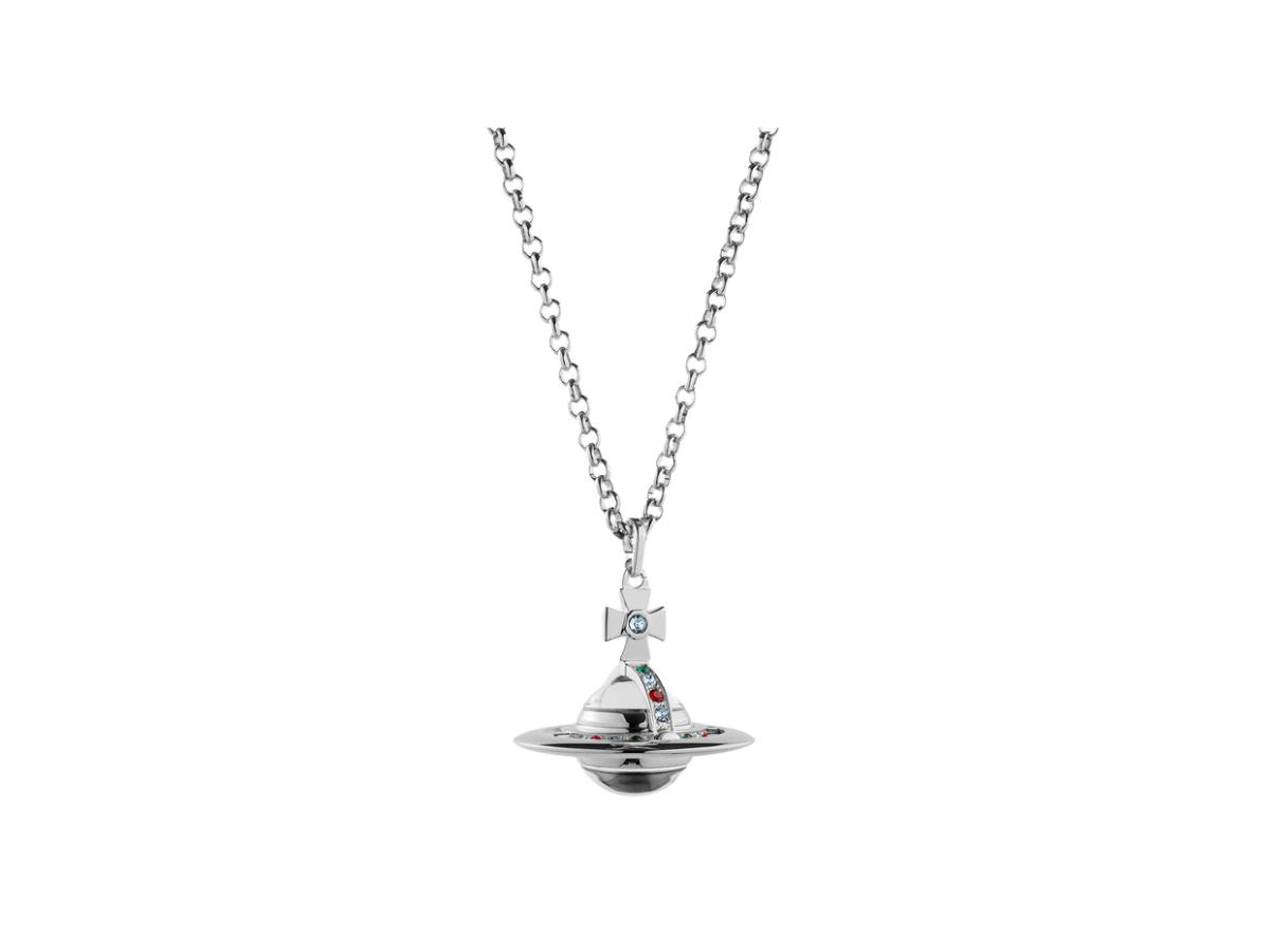 Vivienne Westwood Vivienne Westwood Small Orb Watch Pendant Necklace In Swarovski Crystals With Silver-Tone Hardware