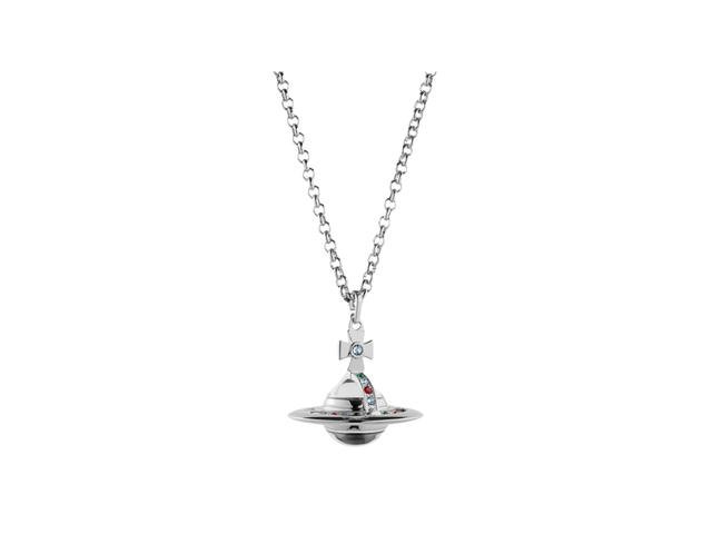 Vivienne Westwood Vivienne Westwood Small Orb Watch Pendant Necklace In Swarovski Crystals With Silver-Tone Hardware - view 1