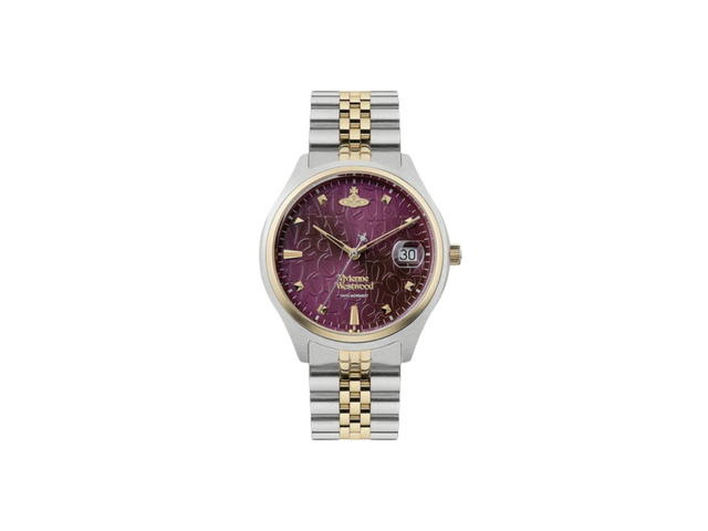Vivienne Westwood Vivienne Westwood The Camberwell Watch In Polished Coating With Red Branded Dial And Chain-Link Strap - view 1