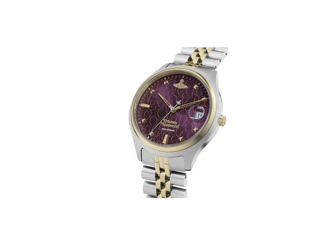 Vivienne Westwood Vivienne Westwood The Camberwell Watch In Polished Coating With Red Branded Dial And Chain-Link Strap - view 2