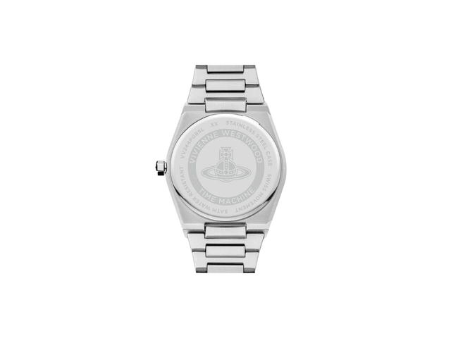 Vivienne Westwood Vivienne Westwood The Charterhouse Watch In Silver Plating With Green Face And H Shaped Links - view 3