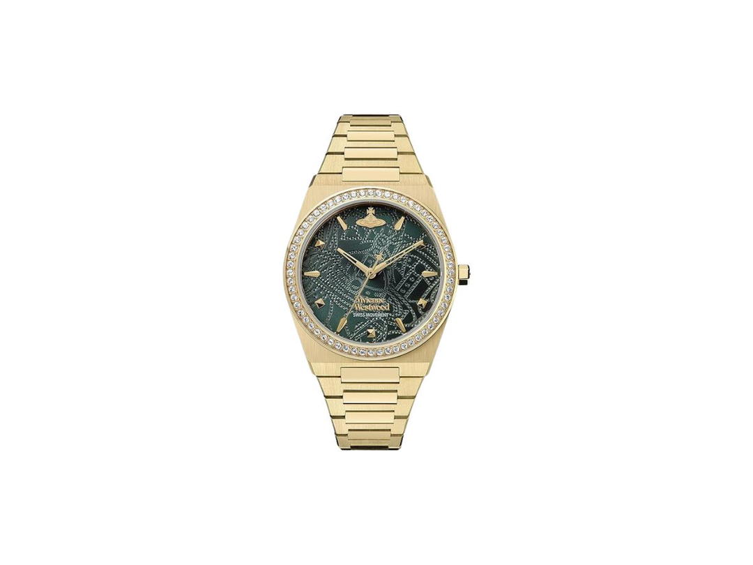 Vivienne Westwood Vivienne Westwood The Charterhouse Watch In Silver-Tone Plating With Green Orb-Textured Dial