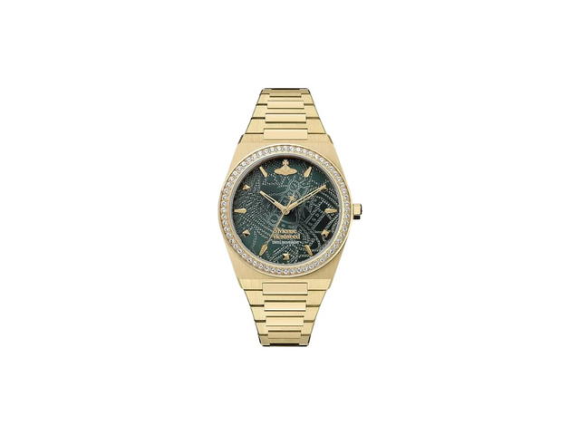 Vivienne Westwood Vivienne Westwood The Charterhouse Watch In Silver-Tone Plating With Green Orb-Textured Dial - view 1
