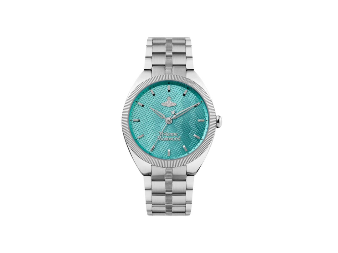 Vivienne Westwood Vivienne Westwood The Mews In Brushed Finish With Silver-Tone Hardware Silver-Blue (VV281TQSL)