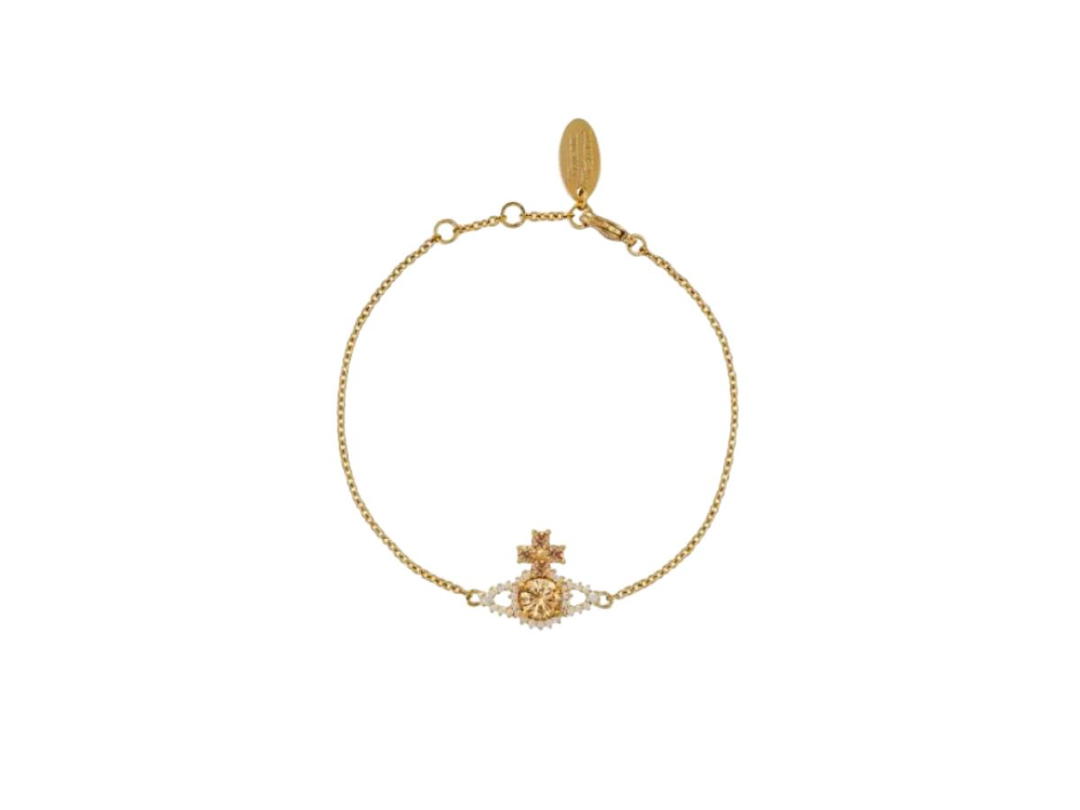 Vivienne Westwood Vivienne Westwood Valentina Orb Bracelet In Gold-Tone Trace Chain Gold