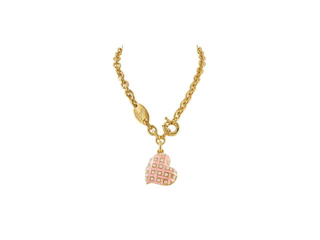 Vivienne Westwood Vivienne Westwood Valentines Heart Locket Necklace Gold-Creamrose Pearl-Pink Enamel - view 1