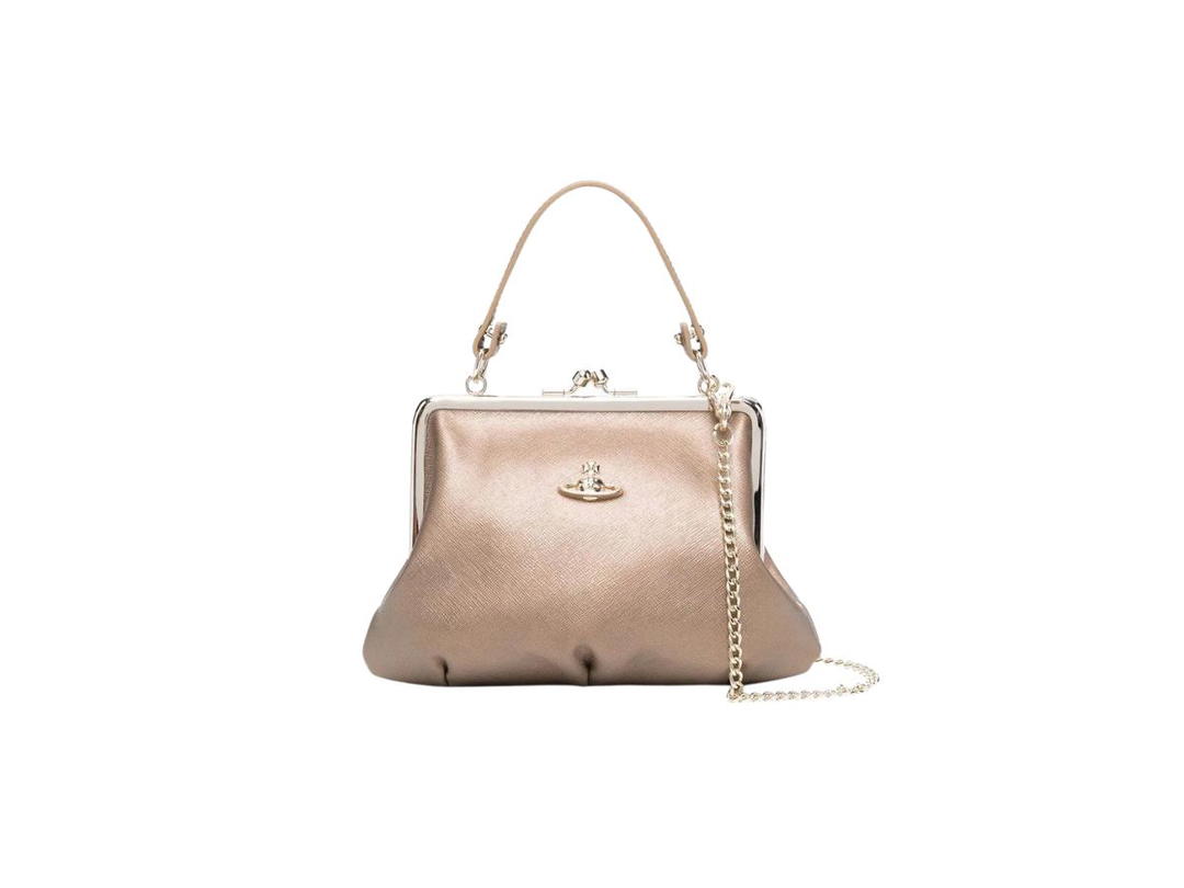 Vivienne Westwood Vivienne Westwood Victoria Frame Purse In Cow Leather With Gold-Tone Hardware Gold