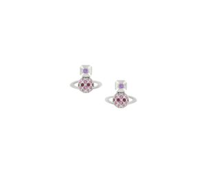 Buy Vivienne Westwood Willa Bas Relief Earrings Platinum-Violet-Light Amethyst-Amethyst Crystal at Sasom – Authentic and Ready to Ship