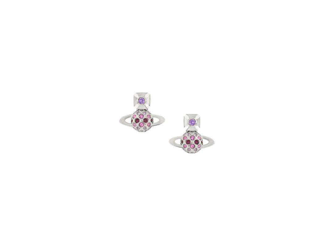 Vivienne Westwood Vivienne Westwood Willa Bas Relief Earrings Platinum-Violet-Light Amethyst-Amethyst Crystal
