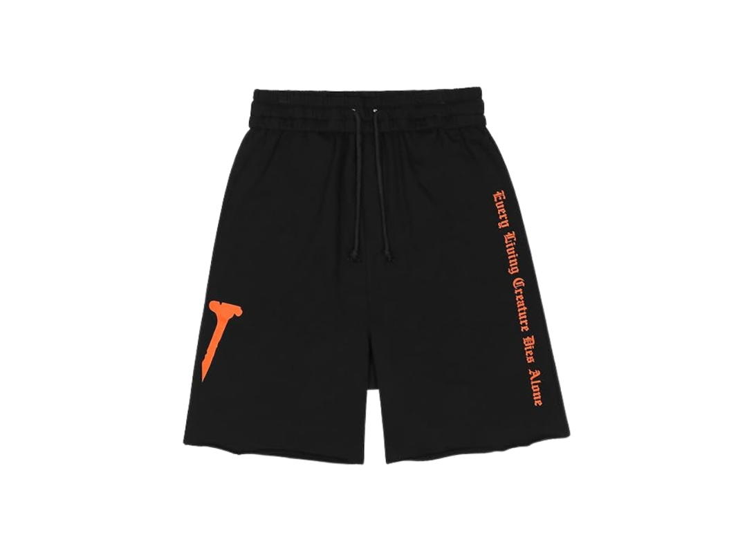 Vlone Vlone Every living Creature Dies Alone Shorts Black