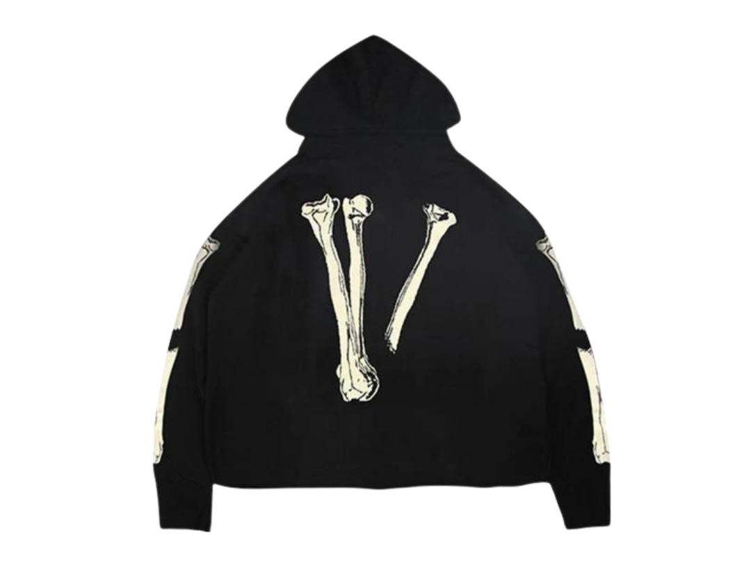 Vlone Vlone HD-6 Skeleton Printing Back Large Logo Hoodie Black