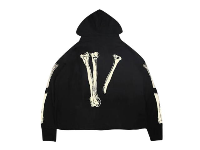 Vlone Vlone HD-6 Skeleton Printing Back Large Logo Hoodie Black - view 1