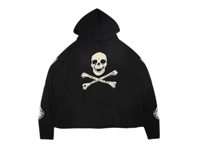 Vlone Vlone HD-6 Skeleton Printing Back Large Logo Hoodie Black - view 2