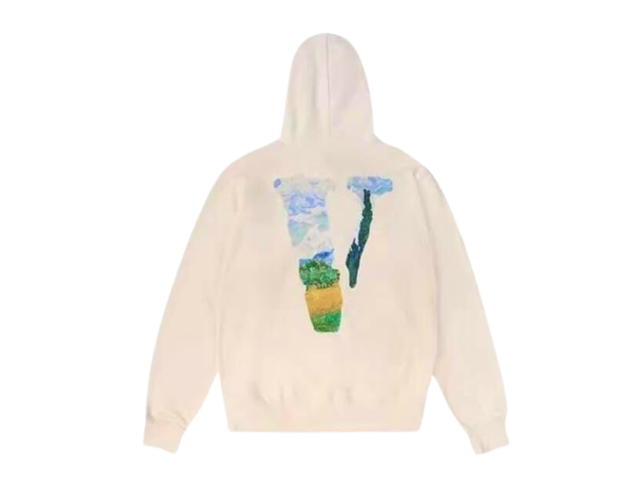 Vlone Vlone Logo Stape Hoodie Cream - view 1
