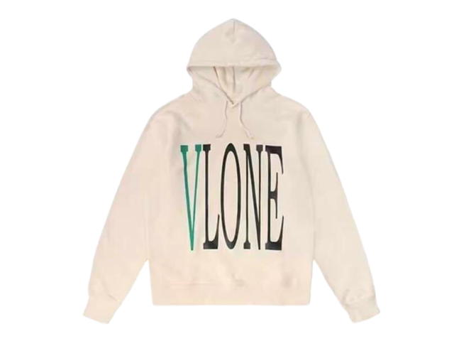 Vlone Vlone Logo Stape Hoodie Cream - view 2