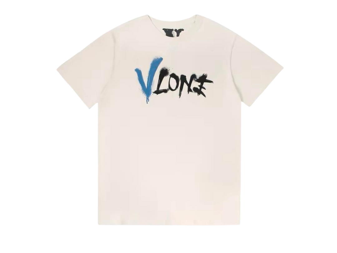 Vlone Vlone Staple Blue Black Logo T-Shirt Vintage White SS23