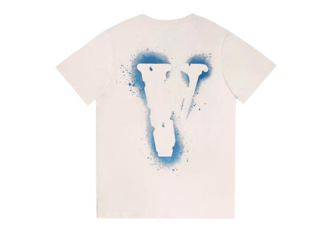 Vlone Vlone Staple Blue Black Logo T-Shirt Vintage White SS23 - view 2