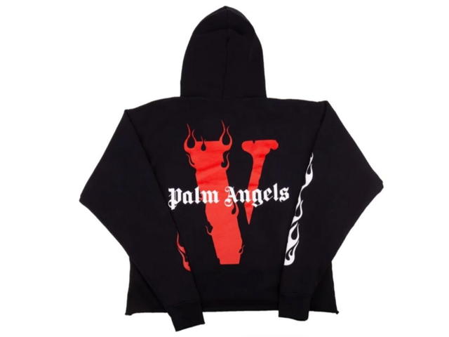 Vlone Vlone x Palm Angels Hoodie Black/Red - view 2
