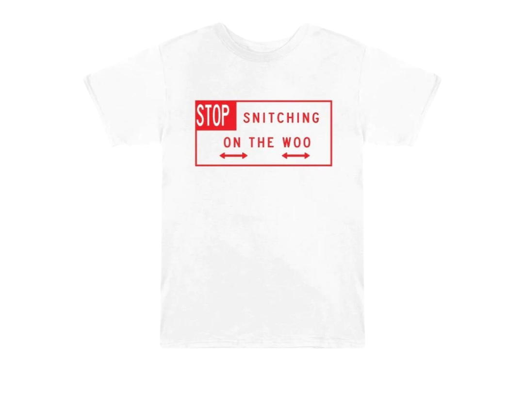 Vlone Vlone X Pop Smoke Stop Snitching T-shirt White/Red