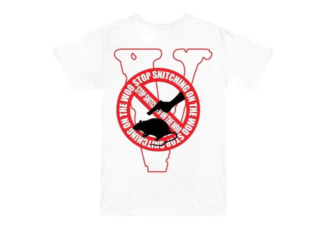 Vlone Vlone X Pop Smoke Stop Snitching T-shirt White/Red - view 2