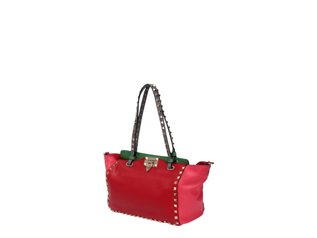 Valentino Garavani Valentino Garavani Rockstuds Leather 2way Bag Red Green - view 3