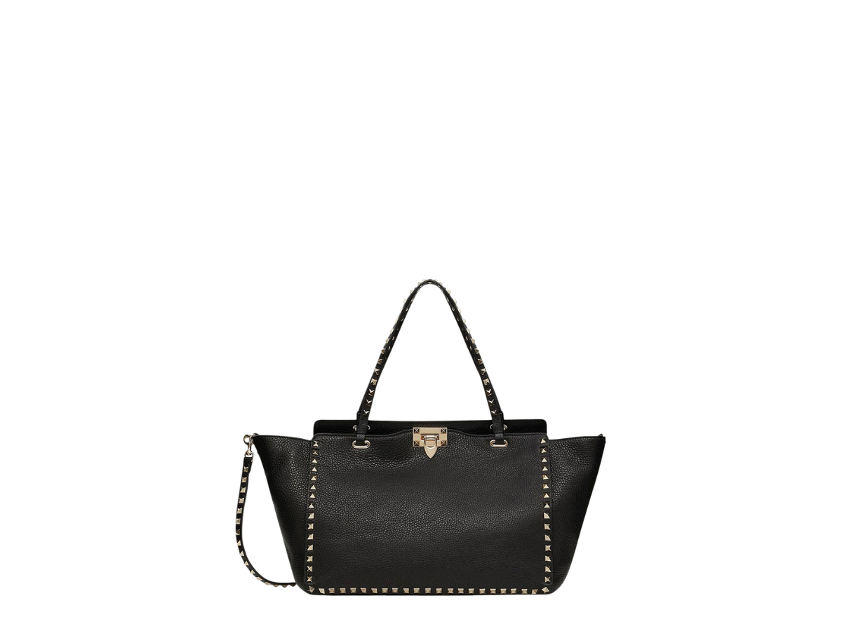 Valentino Valentino Rockstud Trapeze Tote Bag Black