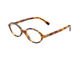 Buy Miu Miu Glasses In Light Havana Frame With Oval Lens at Sasom – Authentic and Ready to Ship