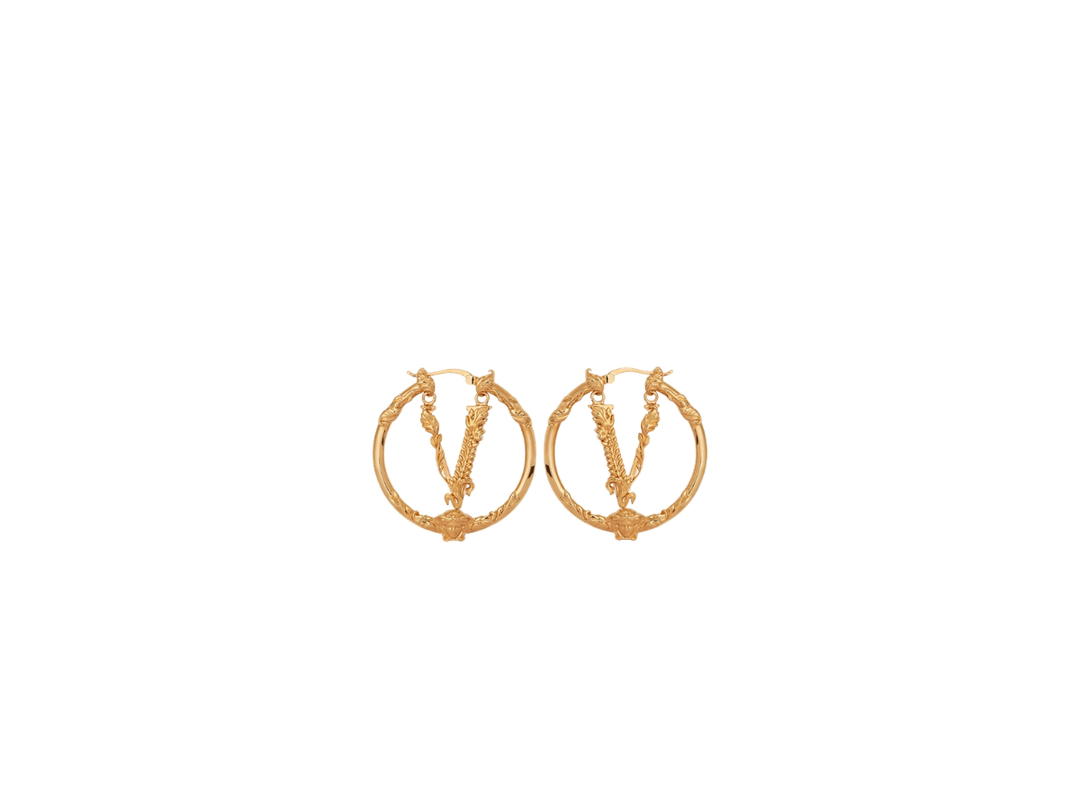Versace Versace Virtus Hoop Earrings Gold