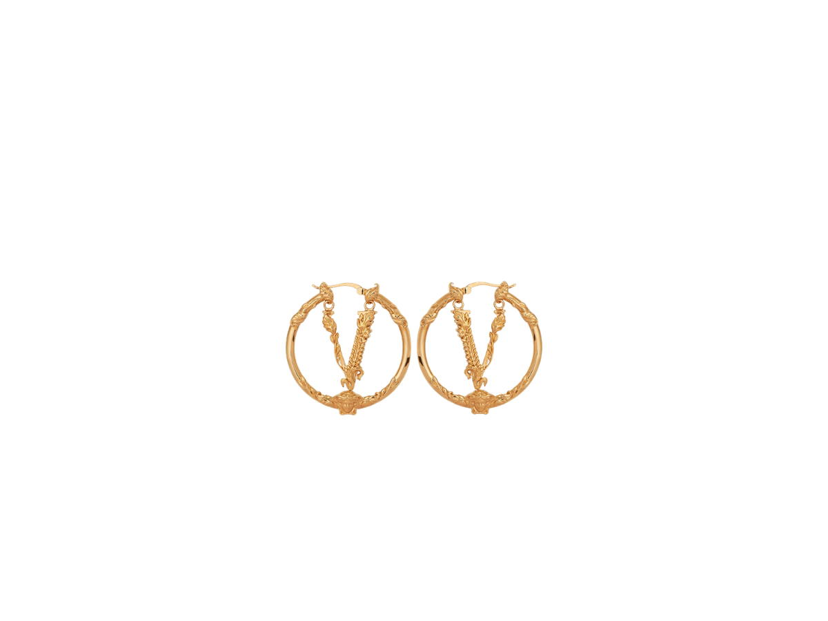 Versace Versace Virtus Hoop Earrings Gold