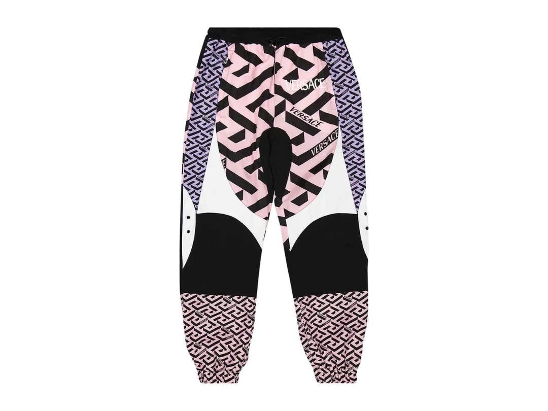 Versace Versace Greca Embroidered Paneled Track Pants Black