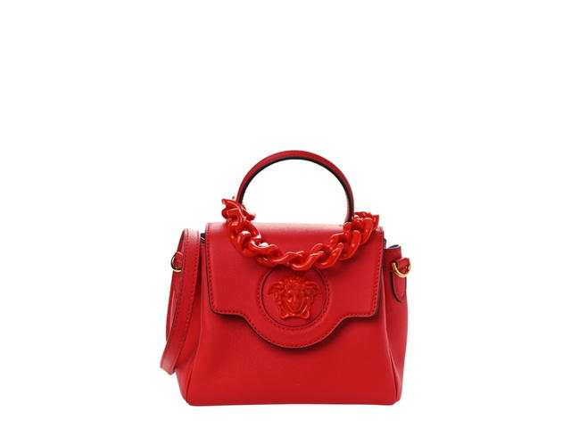 Versace Versace Grained Calfskin Small La Medusa Top Handle Bag Red - view 1