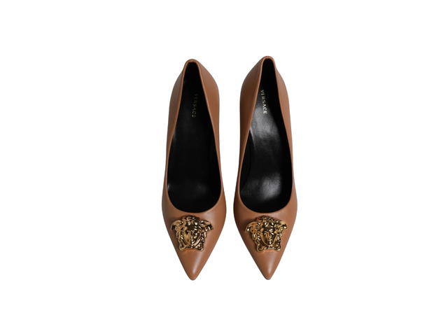Versace Versace Logo Plaque High Heels Brown (W) - view 3