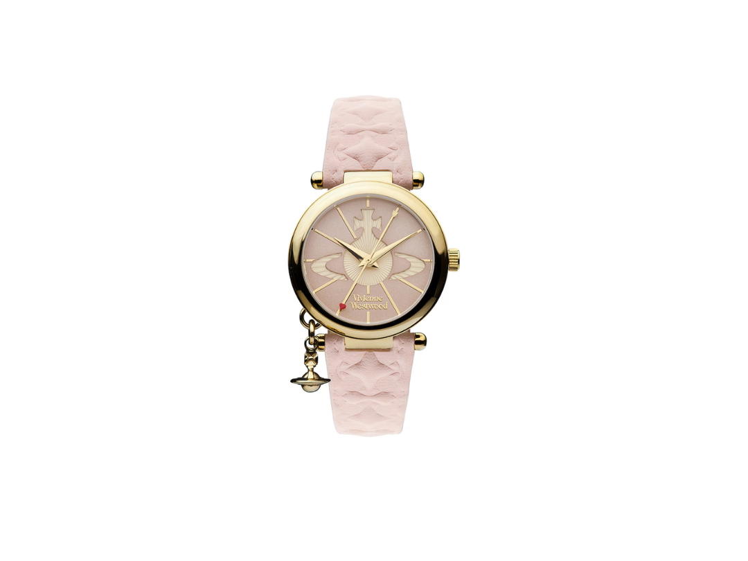 Vivienne Westwood Vivienne Westwood Orb Ladies' Pink Leather Strap Watch